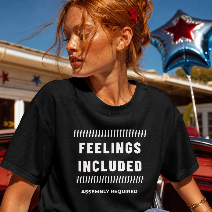 Feelings Included – Assembly Required Black T-Shirt